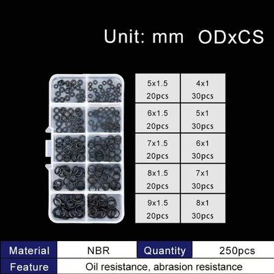 Boxed Nitrile Silicone Rubber O Ring NBR Repair Kit O-Ring Kit